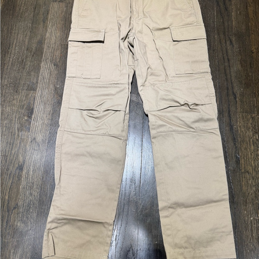 Tan Cargo Pants with Sturdy Cotton Blend
